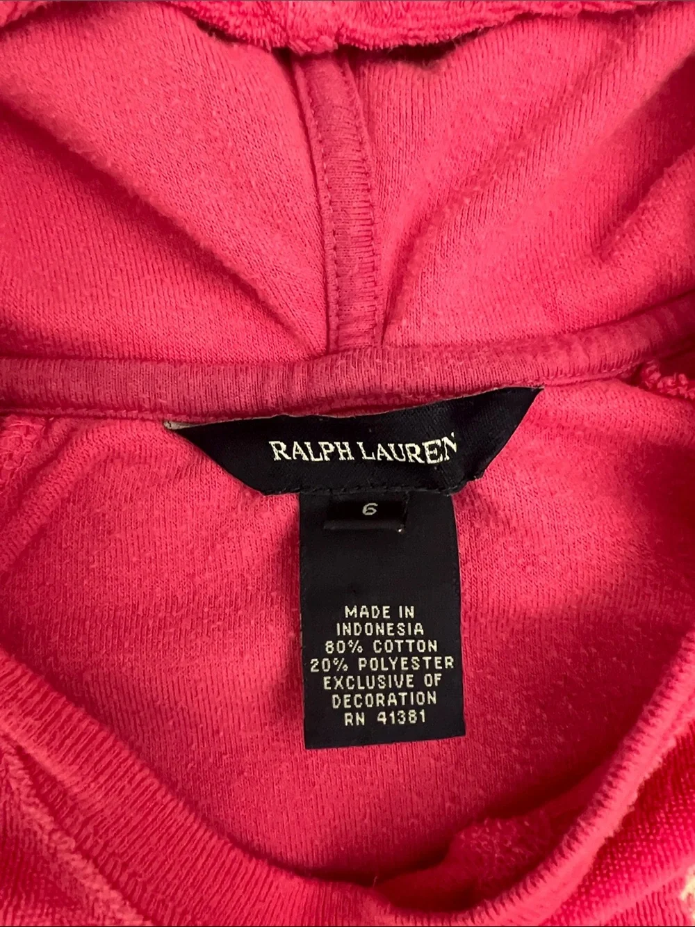 Ralph Lauren Girls magenta Pink Hooded Short-Sleeve terry cloth beach cover up
